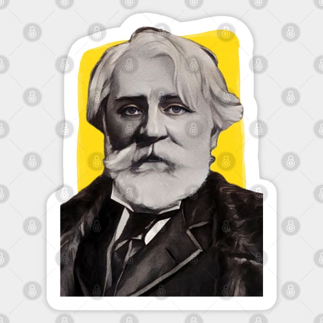 Russian Novelist Ivan Turgenev illustration Sticker by Litstoy 